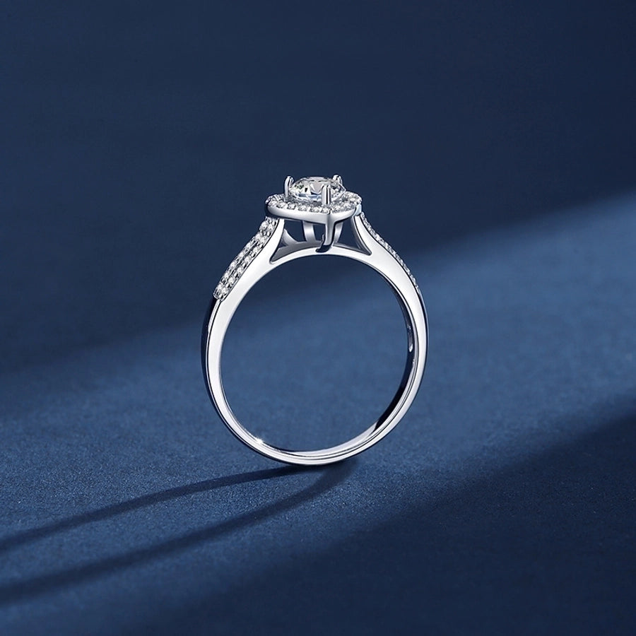 Sparkling moissanite heart ring, perfect for romance.