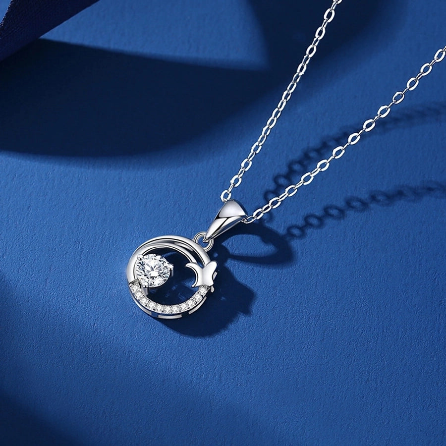 Beautiful moissanite necklace, set in high-quality sterling silver.